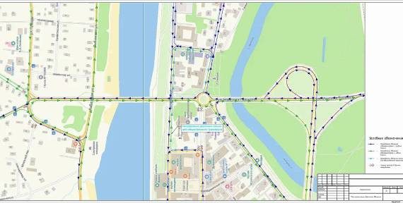 Схема движения по мосту в Рыбинске