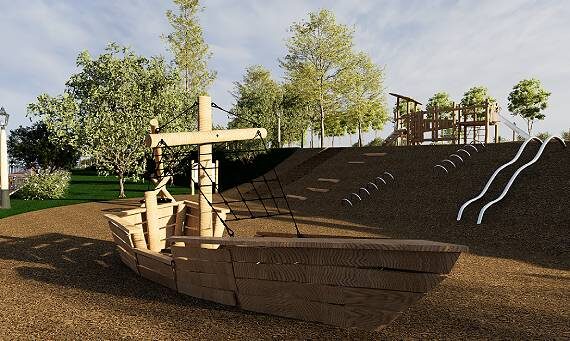 эскиз парка на стрелке